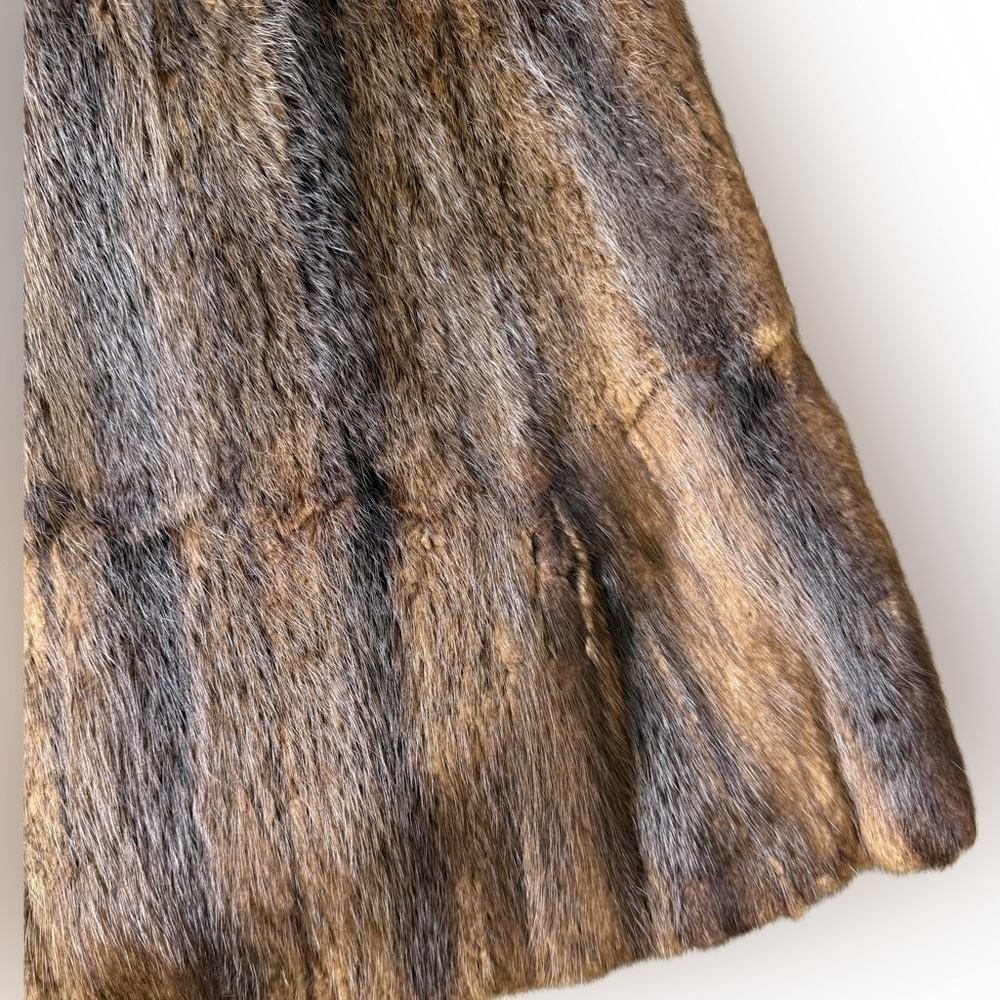 Lazarus Cape Brown Muskrat Fur Cape Vintage 1940s Lazarus Columbus Size Large - Picture 4 of 11